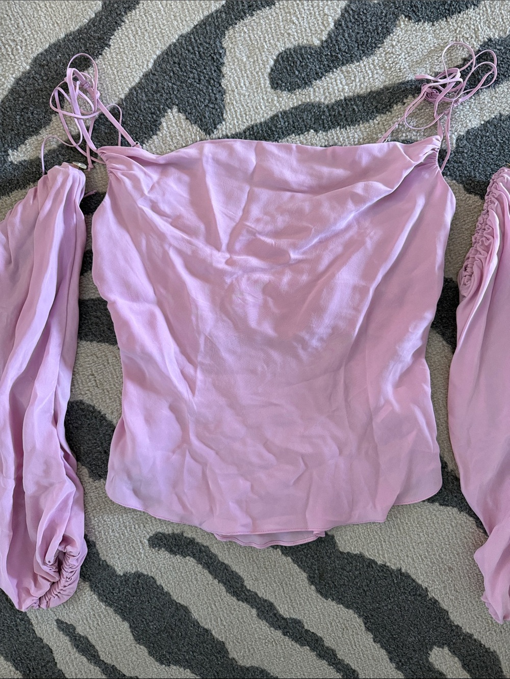Lavender Satin Tie-Strap Camisole Top